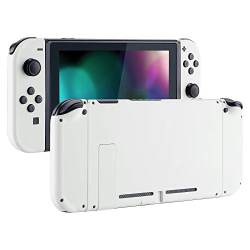 Product Cover eXtremeRate Soft Touch Grip Back Plate for Nintendo Switch Console, NS Joycon Handheld Controller Housing with Full Set Buttons, DIY Replacement Shell for Nintendo Switch - White