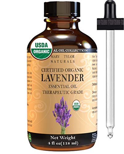 Product Cover Organic Lavender Essential Oil (4 oz) USDA Certified, Premium Therapeutic Grade, 100% Pure, Perfect for Aromatherapy, Relaxation, DIY by Mary Tylor Naturals