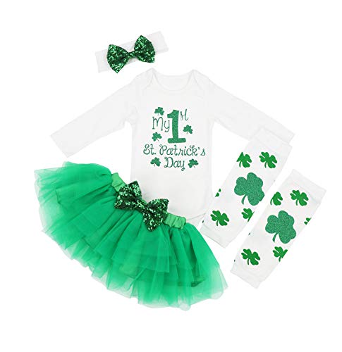 Product Cover Baby Girl My 1st ST Patrick's Day Green Bodysuit Tutu Headband Outfit Set