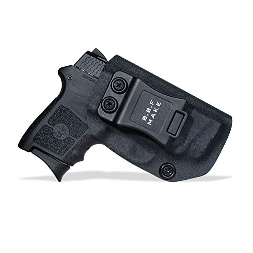 Product Cover B.B.F Make IWB KYDEX Holster Fit: Smith & Wesson M&P Bodyguard 380 Auto & Integrated Laser | Retired Navy Owned Company | Inside Waistband | Adjustable Cant (Black, Right Hand Draw (IWB))