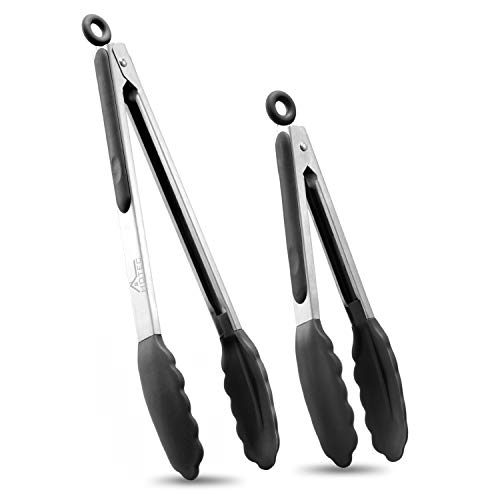 Product Cover Hotec Premium Stainless Steel Locking Kitchen Tongs with Silicon Tips, Set of 2-9