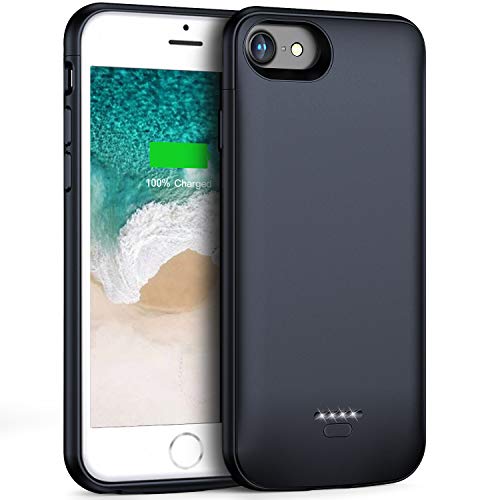 Product Cover Smiphee iPhone 6 6s 7 8 Battery Case 4000mAh, Rechargeable Extended Battery Charger Case for iPhone 6 6s 7 8 (4.7 inch) Portable Protective Charging Case (Grey-Black)