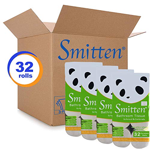 Product Cover Smitten Premium Bamboo Toilet Paper, 3ply - - Lint Free, Chemical Free, Zero Waste, 32 Count (Bulk)