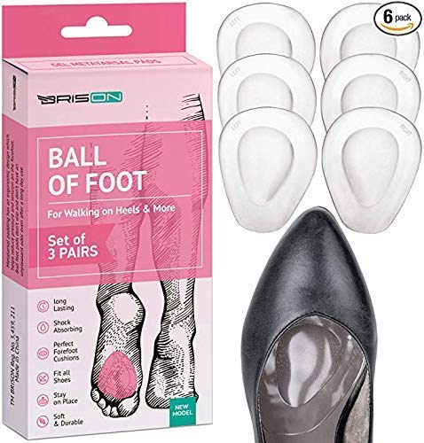 Product Cover Ball of Foot Cushions for Women High Heel - 3 Pairs (6 Pieces) - Soft Gel Insole Metatarsal Pads Shoe Inserts - Mortons Neuroma Callus Metatarsal Foot Pain Relief Bunion Forefoot Cushioning