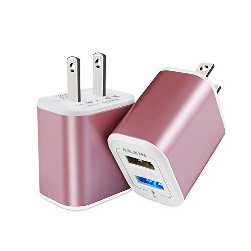 Product Cover USB Charging Block, Ailkin Dual Port Wall Charger, USB Box Power Adapter Cube Charge Base, USB Charger Plug Power Brick Compatible with Phone X 8 7 6, Samsung S9 S8 S7, LG, ZTE, Kindle and More