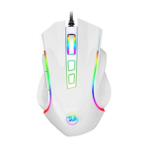 Product Cover Redragon M602 RGB Wired Gaming Mouse RGB Spectrum Backlit Ergonomic Mouse Griffin Programmable with 7 Backlight Modes up to 7200 DPI for Windows PC Gamers (White)