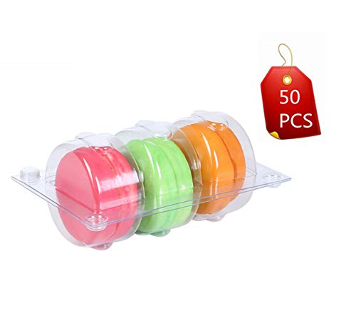 Product Cover Backery Supply Plastic Clear Macaron Insert with Clip Closure Holds 3 Macarons (Case of 50 Sets)
