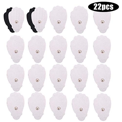 Product Cover TENS Unit Pads, 22PCS Snap Electrodes，Reusable TENS Replacement Pads for Electrotherapy EMS Machine Muscle Stimulation Massager