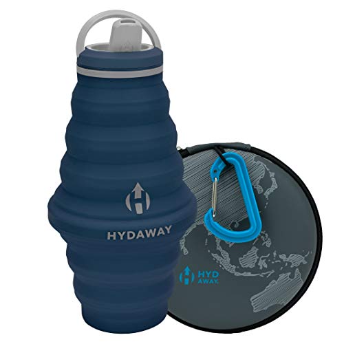 Product Cover HYDAWAY Hydration Travel Pack | 25 oz Collapsible Water Bottle with Spout Lid and Compact Travel Case with Carry Clip (Seaside)