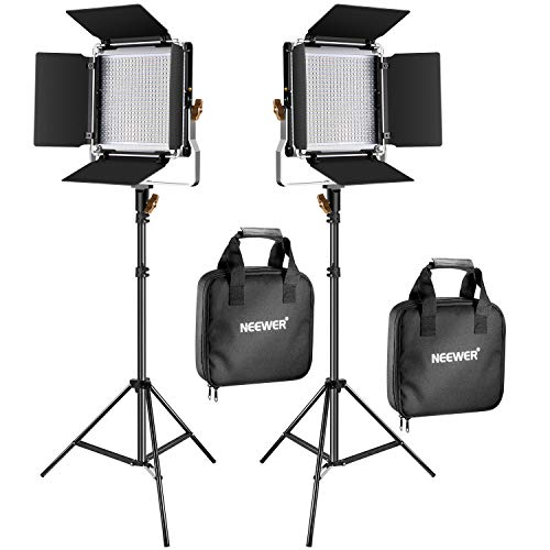 Product Cover Neewer 2 Packs Upgraded 480 LED Video Light and Stand Photography Lighting Kit: Bi-Color Dimmable LED Panel with Barn Door and 200cm Heavy Duty Light Stand for Studio Portrait Product Video Shooting