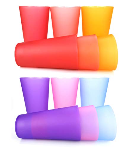 Product Cover 32-ounce Plastic Tumblers/Large Drinking Glasses/Party Cups/Iced Tea Glasses Set of 12,6 Assorted Colors| Unbreakable, Dishwasher Safe, BPA Free