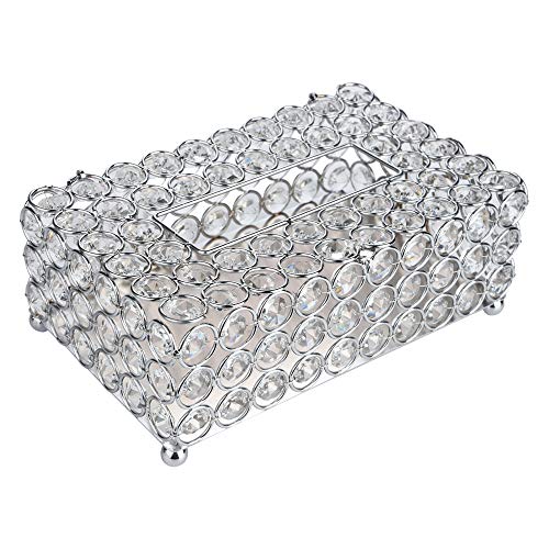Product Cover Anferstore Crystal Tissue Box Cover Rectangular-Decorative Tissue Box Cover Tissue Holder-Crystal Napkins Container-for Elegant Décor(7.87