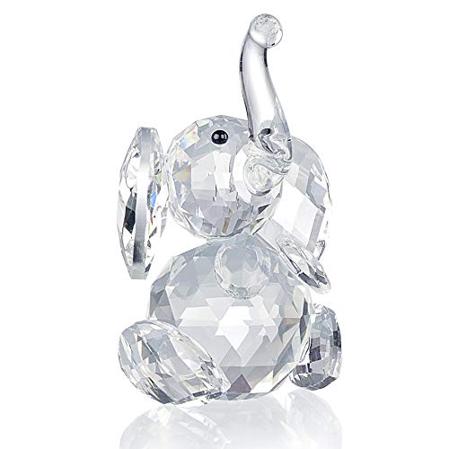 Product Cover SHINY HANDLES Crystal Ornaments,Crystal Paperweight Elephant,Crystal Figurines,Crystal Glass Elephant Figurines Ornament for Crystal Animals Collector Fan，with Gift Box