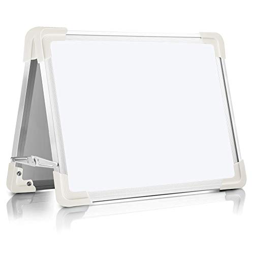 Product Cover Magnetic Dry Erase Board for Kids, OUSL 16X12'' Small Desktop Foldable Reminder Board Magnet White Board Double-Sided Portable Whiteboard Easel for Children