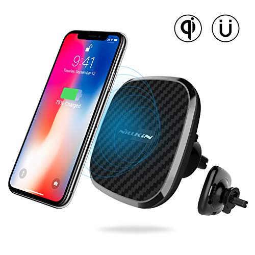 Product Cover Nillkin Qi Wireless Car Charger - Magnetic Wireless Charger Car Mount, 10W Fast Charging Air Vent Phone Holder, Compatible for iPhone 11 Pro/XS/X/8 Plus,Samsung S10/S9/S8,Black