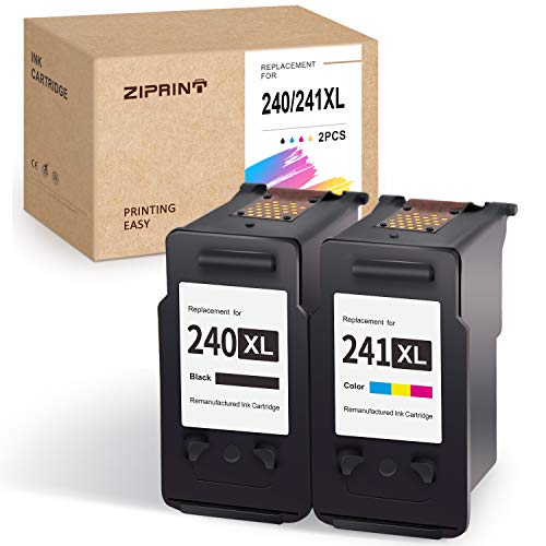 Product Cover ZIPRINT Remanufactured Ink Cartridge Replacement for Canon PG-240XL CL-241XL 240 241 for Pixma MG3620 MG3220 MG2220 MG2120 MX432 MX472 MX532 MG3520 MX452 MX459 MX512 TS5120 MX392 (Black, Tri-Color)