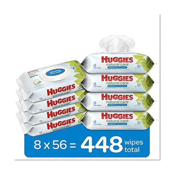 Product Cover HUGGIES Refreshing Clean Baby Wipes, 8 Pack, 448 Sheets Total