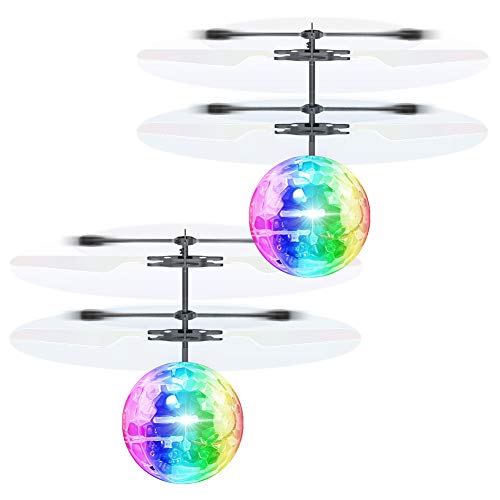 Product Cover YEZI Flying Ball Toys Two Pcs, RC Toy for Kids Boys Girls Gifts Rechargeable Light Up Ball Drone Infrared Induction Helicopter with Remote Controller for Indoor and Outdoor