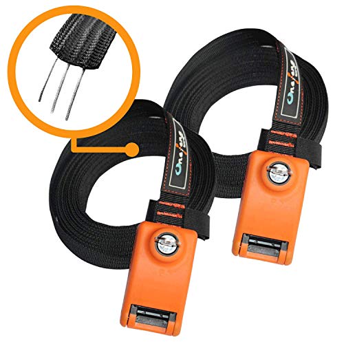 Product Cover Onefeng Sports Lockable Tie Down Strap with 3 Stainless Steel Cables - 2 Pack