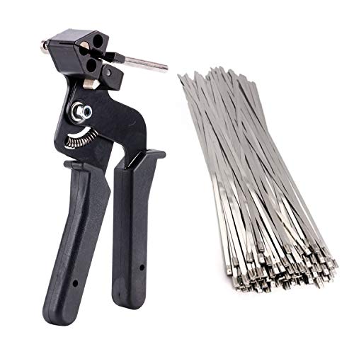 Product Cover Suge 200pcs Stainless Steel Cable Tie Gun Auto Tightener Cut Fasten Self-locking Zip