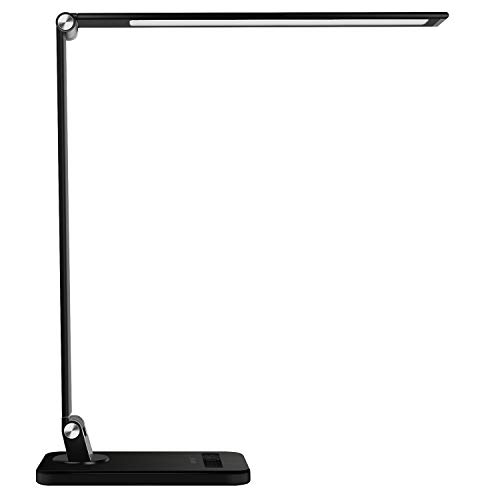 Product Cover MEIKEE LED Desk Lamp,Aluminum Dimmable Table Lamp,5 Lighting Modes with 8 Brightness Levels,Touch Control and Memory Function,30min/60min Auto Timer,5V/1A USB Charging Port,12W,Black