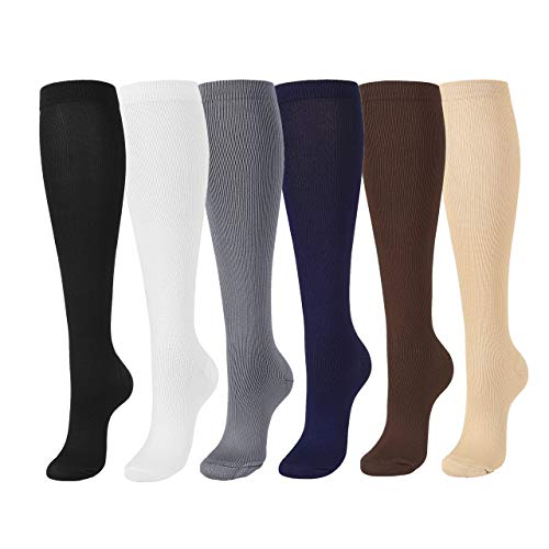 Product Cover Faleto Compression Socks 20-30mmHg High Knee Nurse Socks for Men & Women