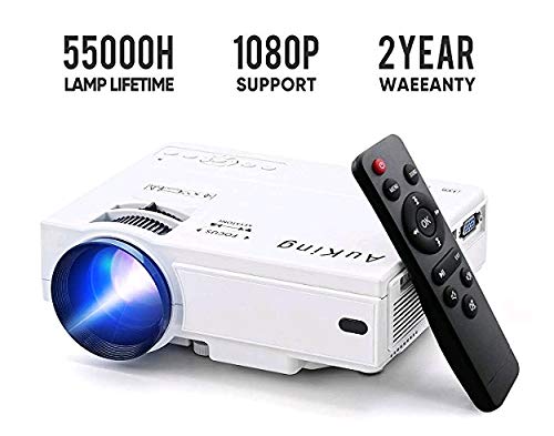 Product Cover Mini Projector 2019 Upgraded Portable Video-Projector,55000 Hours Multimedia Home Theater Movie Projector,Compatible with Full HD 1080P HDMI,VGA,USB,AV,Laptop,Smartphone