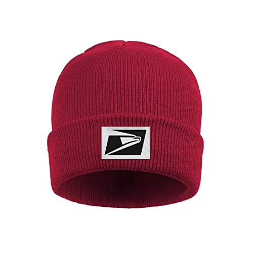 Product Cover Adult Stretchy Solid Color Knit Beanies Hats USPS-United-States-Postal-Service-Logo-Headwear for Mens Womens