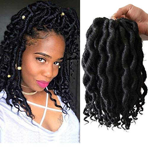 Product Cover 6pack Faux Locs crochet hair with Curly Ends 12 roots/pack Synthetic Hair Crochet Braids Goddess Fauxs Locs Crochet Braiding Hair