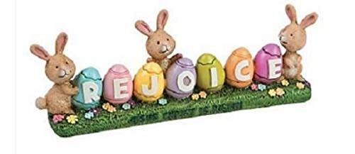Product Cover Bunny Rejoice Easter Egg Centerpiece Inspirational Tabletop Holiday Decoration