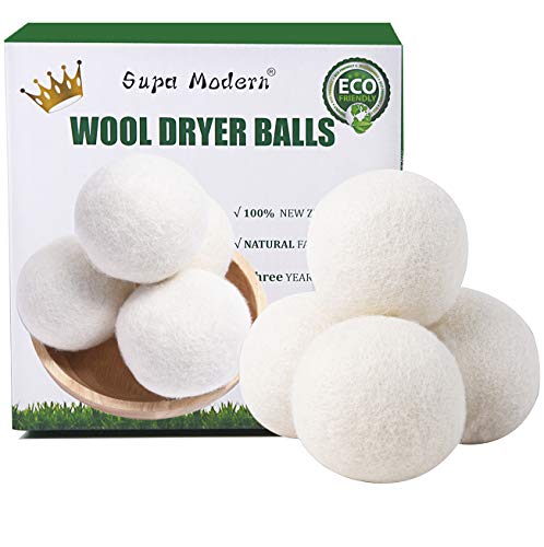 Product Cover Wool Dryer Balls Organic XL, Natural Fabric Softener 100% New Zealand Wool, Chemical Free Eco Wool Dryer Balls Laundry, Handmade Reusable Balls Reduce Wrinkles & Shorten Drying Time