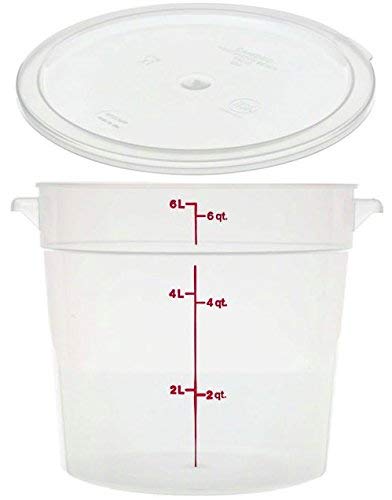 Product Cover Cambro RFS6PP190 Camwear 6-Quart Round Food Storage Container with Lid