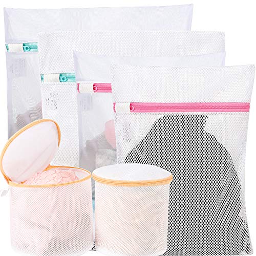Product Cover BAGAIL Set of 6 Mesh Laundry Bags- 2 Large and 2 Medium +2 Bra Bags for Laundry,Travel Laundry Bags (Whites)