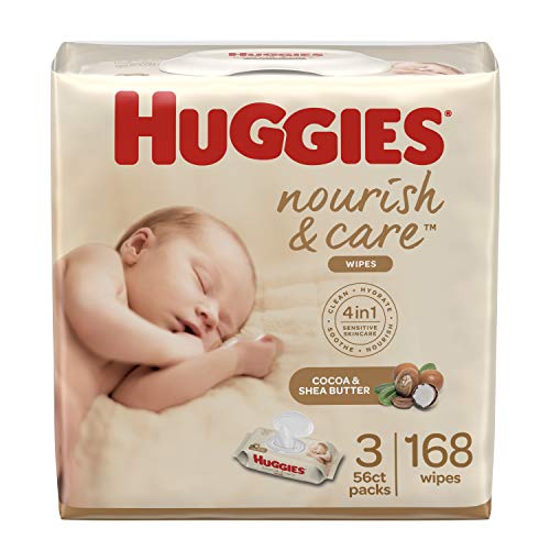 Product Cover Huggies Nourish & Care Baby Wipes,  3 Packs, 168 Wipes Total