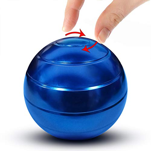 Product Cover Manzelun Kinetic Desk Toys,Full Body Optical Illusion Fidget Spinner Ball,Gifts for Men,Women,Kids (Blue)