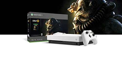 Product Cover 2019 Microsoft Xbox One X Robot White Special Edition 1TB Console (4K Ultra HD Blu-ray) With Wireless Controller And Fallout 76 Game Bundle