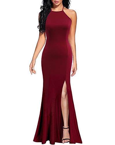 Product Cover Lyrur Women's Sexy Spaghetti Straps Slit Formal Long Bridesmaid Maxi Party Evening Dress Mermaid Prom Gown