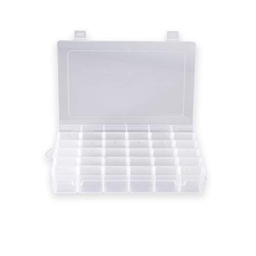 Product Cover Plastic Organizer Container Box 36 Compartments Jewelry Storage Box with Adjustable Dividers