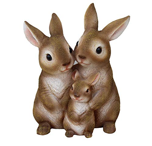 Product Cover TABOR TOOLS Rabbit Family Ornament, Terrace Figurine, Miniature Statue, Cute Patio Bunny Figure, Outdoor Decor, Sculpture for Your Garden, Home or Office. DM417A. (Rabbit Family)