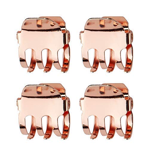 Product Cover Mini Claw Clips for Hair, Metal Hair Clips for Women, Butterfly Clips, Small Hair Clips, 4 Pcs (Rose Gold)