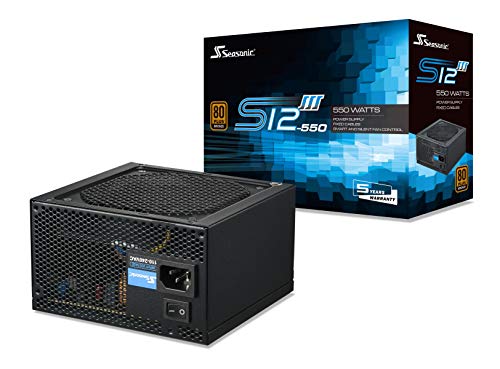 Product Cover Seasonic S12III 550 SSR-550GB3 550W 80+ Bronze ATX12V & EPS12V Direct Cable Wire Output Smart & Silent Fan Control 5 Year Warranty Power Supply