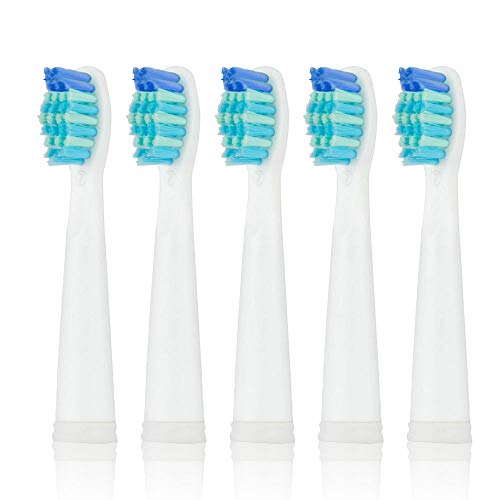 Product Cover Toothbrush Replacement Heads Compatible with Teeteck YUNCHI Y1 Electric Toothbrushes 5 Pack - White