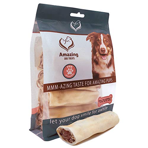 Product Cover Cow Tail Dog Chew- Premium Quality - Sourced from Grass Fed Cattle - Long Lasting Dog Chew- Rawhide Alternative (4 Inch - Cow Tail Bone)