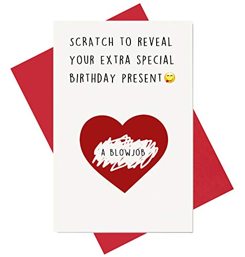 Product Cover Scratch Birthday Card, Funny Special Birthday Present Interactive Card for Husband Boyfriend Fiance