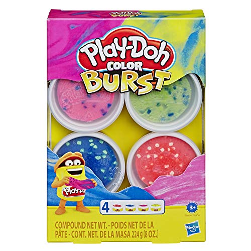 Product Cover Play-Doh Color Burst Bright Pack of 4 Non-Toxic Colors, 2 Oz Cans