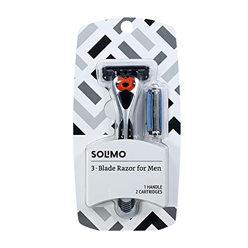 Product Cover Solimo 3-Blade MotionSphere Razor for Men with Dual Lubrication, Handle & 2 Cartridges (Cartridges fit Solimo Razor Handles only)