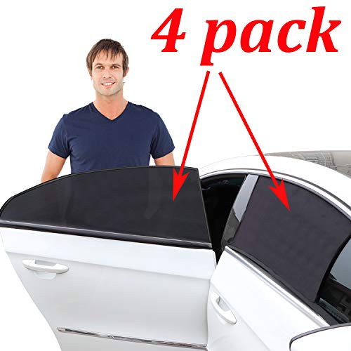 Product Cover Kribin 4 Pack Car Window Shade, Car Sun Shade for Baby - Car Side Rear Sun Shade with UV Rays Protection - 2 Pack for Front Window and 2 Pack for Back Window