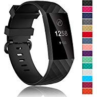 Product Cover Velavior Waterproof Bands for Fitbit Charge 3 / Charge3 SE, Replacement Wristbands for Women Men Small Large (Black, Large)
