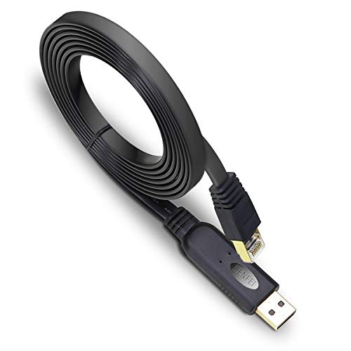 Product Cover USB Console Cable, BENFEI 6 ft USB to RJ45 Cable Essential Accesory Compatible with Cisco, NETGEAR, Ubiquity, LINKSYS, TP-Link Routers/Switches for Laptops in Windows, Mac, Linux - FTDI Chip