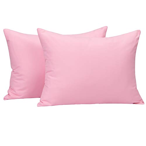 Product Cover NTBAY Microfiber Toddler Pillowcases, 2 Pcs Zipper Closure Travel Pillow Covers, 13 x 18, Pink